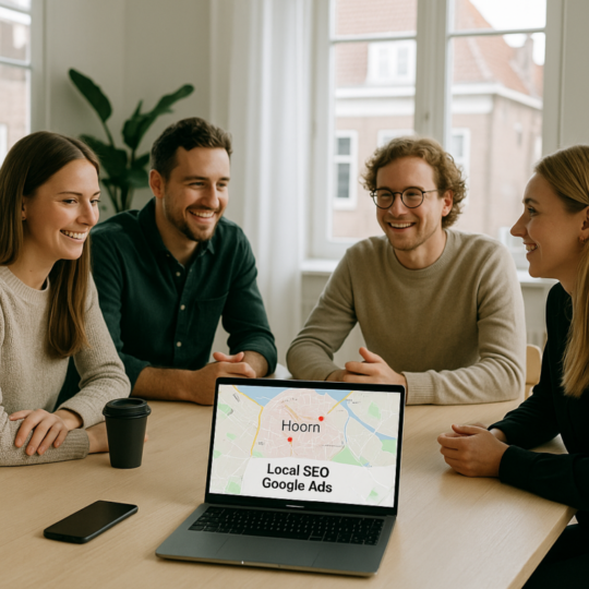 Teambijeenkomst van een lokaal online marketing bureau in Hoorn